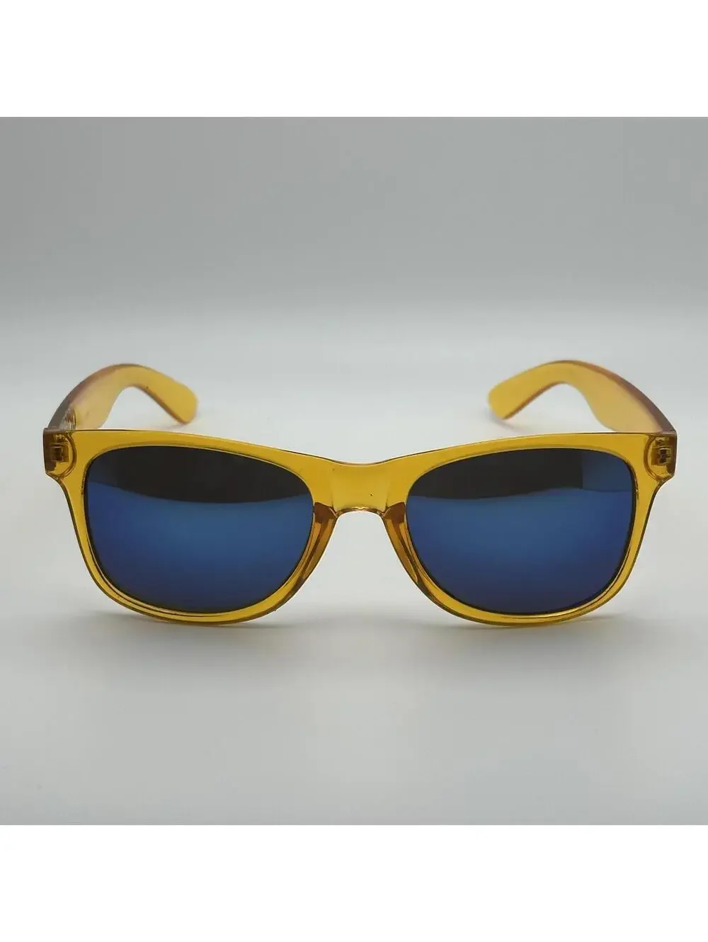 Apex Yellow Transparent Frame Sunglasses with Blue Lenses